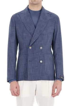 BARBA Jassen, Heren, Blauw, M, Katoen, Dubbelbreasted Denim Jack Easywear Katoen-Wol