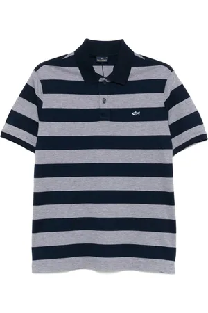 Paul & Shark Tops, Heren, Grijs, L, Grijze Button-Up Sweater met Logo Patch