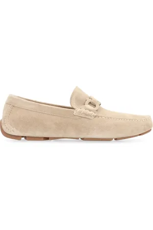 Salvatore Ferragamo Schoenen, Heren, , 44 EU, Suède, Klassieke Suède Loafers Ronde Neus Kalf