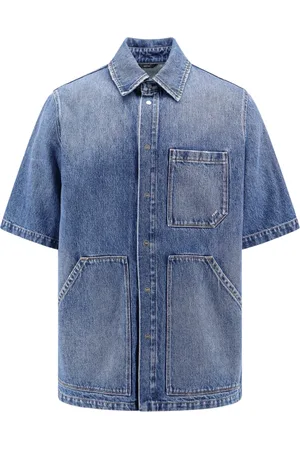 Fendi Overhemden, Heren, Blauw, M, Katoen, Blauwe Knoopshirt Italiaanse Stijl