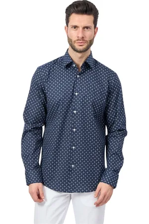 HUGO BOSS Overhemden, Heren, Blauw, 2Xl, Katoen, Blauw zakelijk overhemd met stretchstof