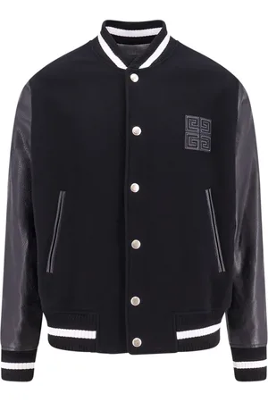 Givenchy Jassen, Heren, Zwart, L, Wol, Zwarte Jassen met 4G Patch