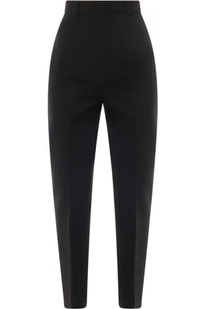 Saint Laurent Broeken, Dames, Zwart, S, Wol, Zwarte wollen broek gemaakt in Italië