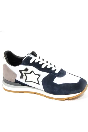 Atlantic Stars Schoenen, Heren, Blauw, 41 EU, Suède, Witte Suède/Stoffen Schoen Model Antarc