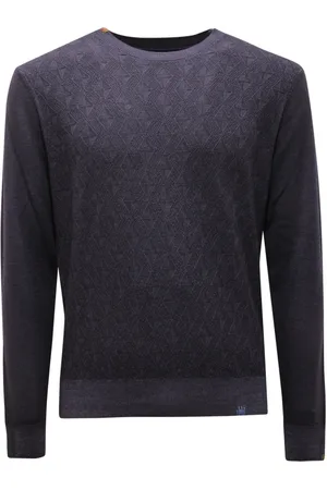 BOB der Bär Truien, Heren, Blauw, M, Wol, Braid wollen trui in donkerblauw