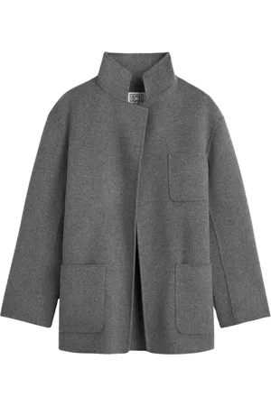 Totême Mantels, Dames, Grijs, M, Wol, Elegante Lentejas met Zakken