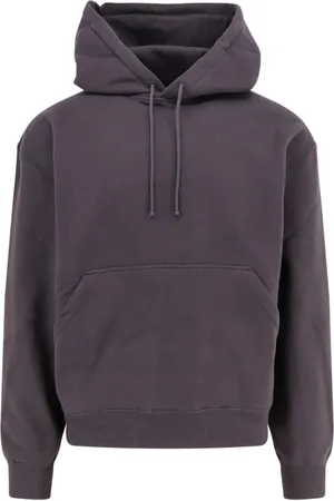 Saint Laurent Sweatshirts & Hoodies, Heren, Grijs, L, Katoen, Biologisch Katoenen Hoodie Grijs