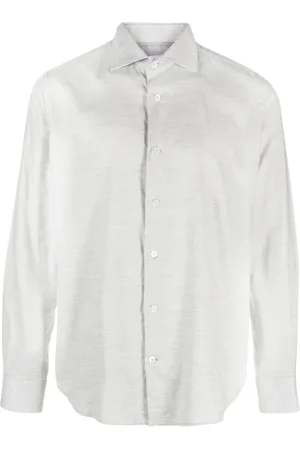 ELEVENTY Overhemden, Heren, Grijs, 5Xl, Katoen, Elegante Grijze Lange Mouw Dandy Shirt