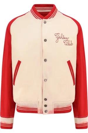 Golden Goose Jassen, Heren, Rood, L, Katoen, Rode jassen met metalen drukknopen