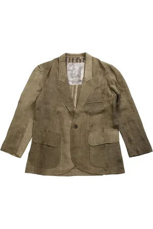 ZIGGY CHEN Jassen, Heren, Groen, M, Groene Geknoopte Jas met Klepzakken