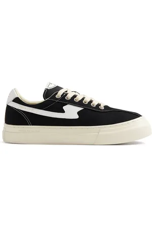 S.W.C. Stepney Workers Club Schoenen, Heren, Zwart, 43 EU, Nylon, Zwart-Witte Canvas Sneakers