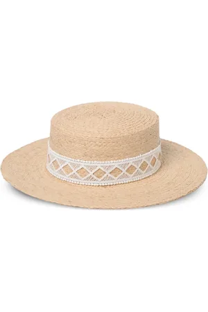 Borsalino Accessoires, Dames, , M, Raffia Gevlochten Carmen Stijl Hoed