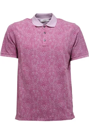 ALPHA STUDIO Tops, Heren, Paars, M, Katoen, Geverfd katoenen T-shirt in lila/fuxia