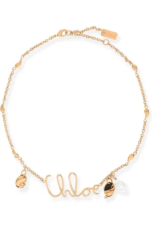 Chloé Accessoires, Dames, Geel, ONE Size, Leer, Gouden sieraad met iconisch detail