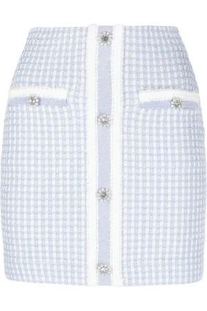 Self-Portrait Rokken, Dames, Blauw, M, Polyester, Skirts