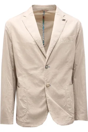 BOB der Bär Jassen, Heren, , S, Linnen, Off-White Linnen Jas Made in Italy