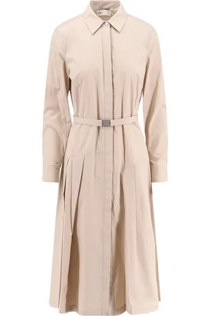 Tory Burch Kleedjes, Dames, , S, Katoen, Uitlopende Jurk met Verborgen Knoopsluiting