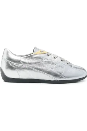 Paloma Wool Schoenen, Dames, Grijs, 40 EU, Zilveren Veterschoenen met Platte Zool