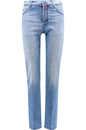 Kiton Jeans, Heren, Blauw, W36, Katoen, Blauwe Slim Fit Jeans Gemaakt in Italië