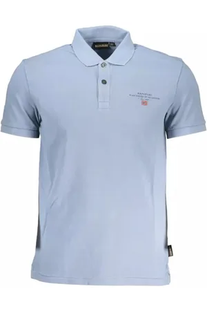 Napapijri Tops, Heren, Blauw, M, Katoen, Katoenen poloshirt met korte mouwen