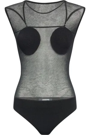 Jacquemus Tops, Dames, Zwart, S, Katoen, Zwarte Body Le Body Platano