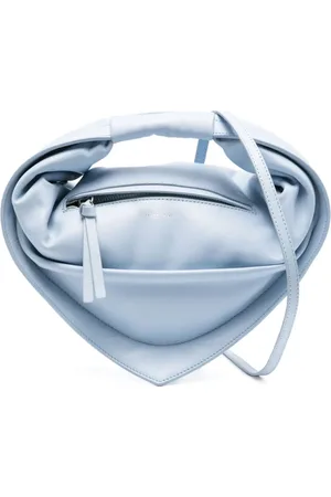Federico Cina Tassen, Dames, Blauw, ONE Size, Pastelblauwe Top Handvat Schoudertas