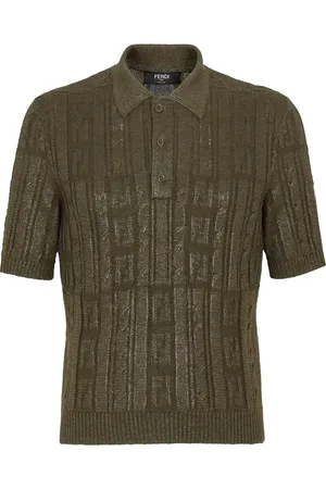 Fendi Tops, Heren, Groen, M, Wol, Groene Polo