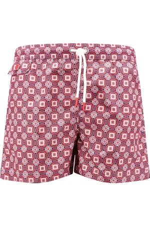 Kiton Badkleding, Heren, Rood, S, Polyester, Rode Zee Kleding Elastische Taille Shorts