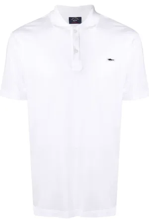 Paul & Shark Tops, Heren, Wit, XL, Katoen, Wit Logo Polo Shirt Korte Mouwen