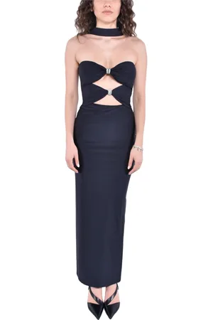 MVP Wardrobe Kleedjes, Dames, Zwart, S, Lycra Jurk met Hartvormige Halslijn