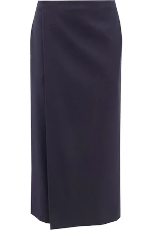 The Row Rokken, Dames, Blauw, M, Wol, Blauwe Omslagrok Wol Italië