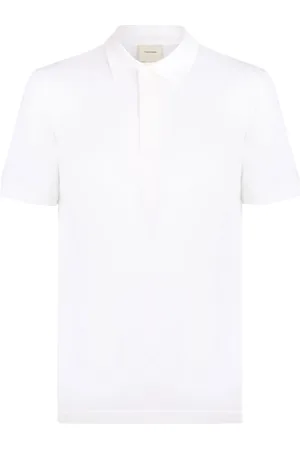 Calvin Klein Tops, Heren, Wit, S, Witte Polo Kraag Korte Mouw Sweater