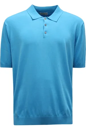 BALLANTYNE Truien, Heren, Blauw, S, Gebreide Polo Hals Trui Lichtblauw