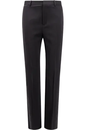Saint Laurent Broeken, Heren, Zwart, M, Wol, Zwarte Wol Zip Broek