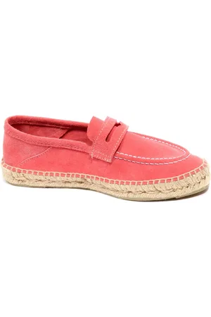 MANEBI Schoenen, Dames, Roze, 36 EU, Suede Espadrille Loafer Schoen