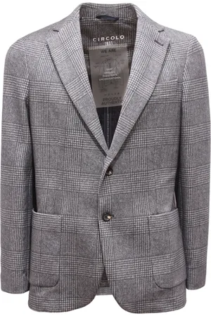 Circolo Jassen, Heren, Blauw, M, Blauwe Sweat Jacket met Halfgevoerde Binnenkant