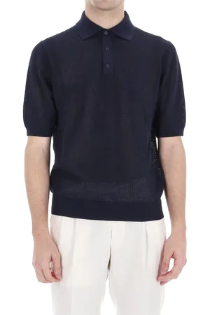BALLANTYNE Tops, Heren, Blauw, XL, Katoen, Blauw Katoenen Poloshirt