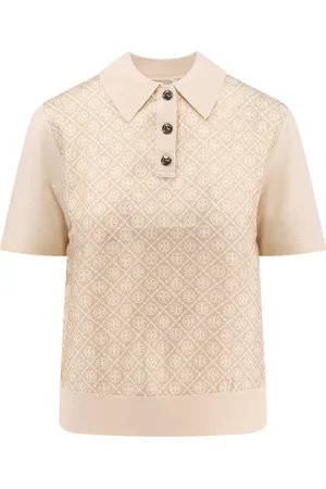 Tory Burch Tops, Dames, , L, Wol, Gebreide Kraag Polo Shirt