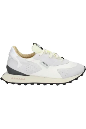 RUN OF Schoenen, Heren, Wit, 43 EU, Witte Sneakers Hash Stijl