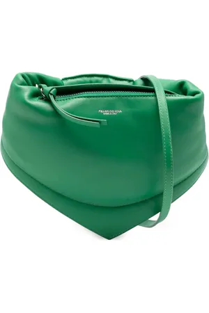 Federico Cina Tassen, Dames, Groen, ONE Size, Groene Top Handvat Schoudertas