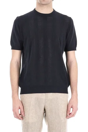 DRUMOHR Truien, Heren, Blauw, 2Xl, Katoen, Blauw Katoenen Ronde Hals T-shirt