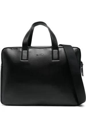 Calvin Klein Tassen, Heren, Zwart, ONE Size, Leer, Zwarte Eco-leren Schoudertas
