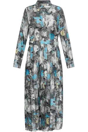 Tory Burch Kleedjes, Dames, Veelkleurig, S, Leer, Jurk met bloemenpatroon