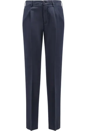 Incotex Broeken, Heren, Blauw, 3Xl, Katoen, Blauwe Broek met Rits en Knoop