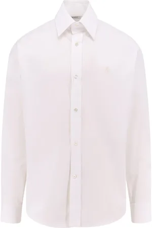 Alexander McQueen Overhemden, Heren, Wit, S, Katoen, Wit Iconisch Geborduurd Overhemd