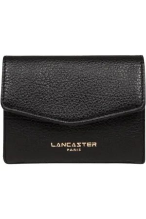 Lancaster Accessoires, Dames, Zwart, ONE Size, Leer, Compacte Gehamerde Leren Portemonnee