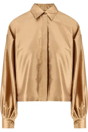 Max Mara Blouses & Shirts, Dames, Bruin, L, Zijden Asymmetrische Rok Bruin