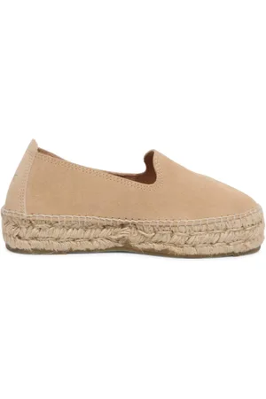 MANEBI Schoenen, Dames, , 37 EU, Suede Loafer Espadrilles Champagne