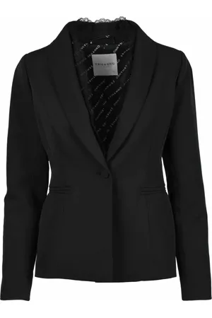 ERMANNO SCERVINO Jassen, Dames, Zwart, S, Polyester, Firenze Jas Polyester Elastaan