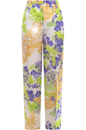 VERSACE Broeken, Dames, Veelkleurig, M, Leather Broeken